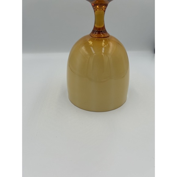 Vintage Amber stemmed goblet wine glass Hand Blown Style gold rimmed  elegance. - Picture 5 of 5